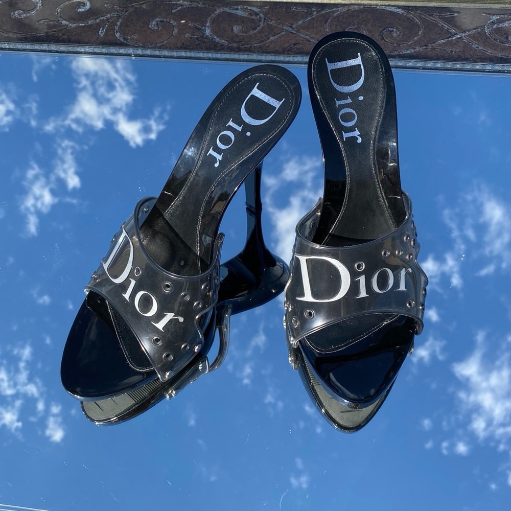 RARE Vintage Christian Dior Jelly Mule Heels